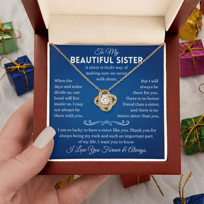 Sister Necklace Gifts From Sister In Law, Sterling Silver Necklace With Message Card