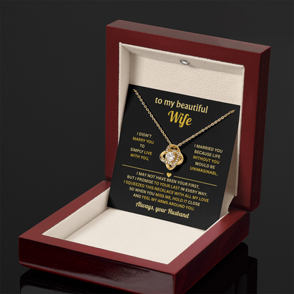 Love Knot Necklace With Message Card, Romantic Jewelry For Her