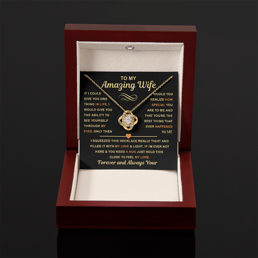 Wife Necklace from Husband, When Your wife  Puts It On, Her Heart Shines Through
