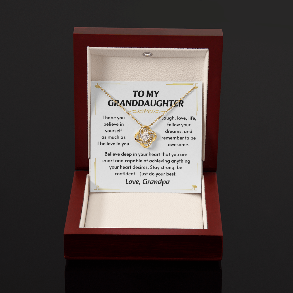 To My Granddaughter Necklace, Simple, stunning, and purely her