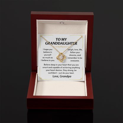 To My Granddaughter Necklace, Simple, stunning, and purely her