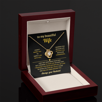 Love Knot Necklace With Message Card, Romantic Jewelry For Her