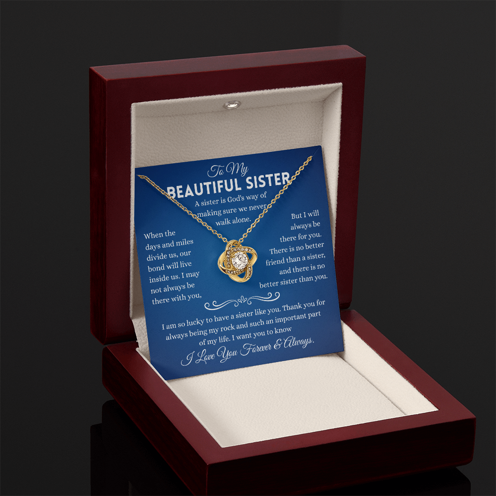 Sister Necklace Gifts From Sister In Law, Sterling Silver Necklace With Message Card