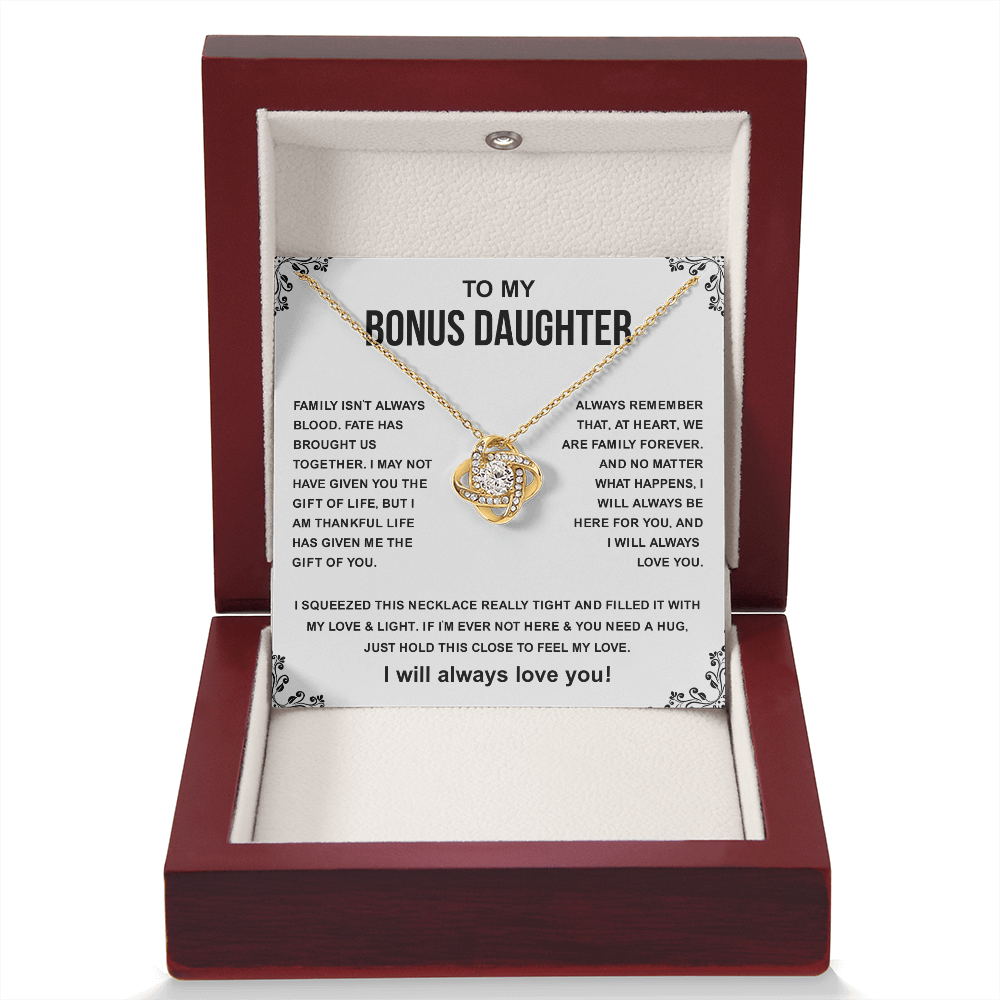 To My Bonus Daughter Necklace From Stepmom, Bonus Daughter Gifts From Stepdad