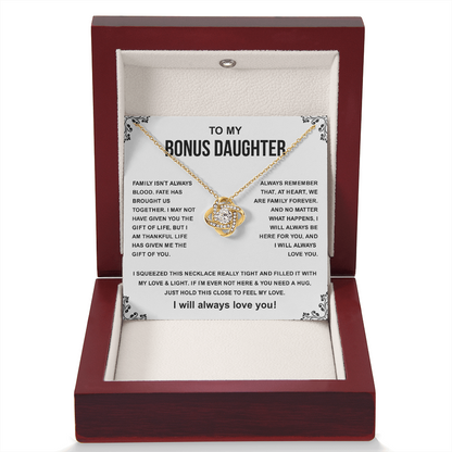 To My Bonus Daughter Necklace From Stepmom, Bonus Daughter Gifts From Stepdad