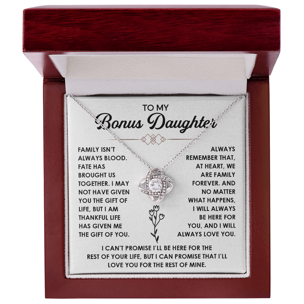 To My Bonus Daughter Necklace, She shines even more with this necklace on