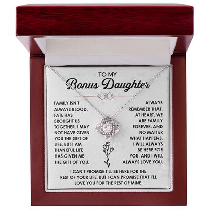 To My Bonus Daughter Necklace, She shines even more with this necklace on