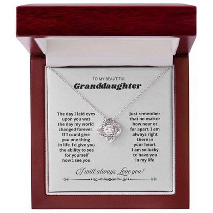 Love Knot Necklace, Granddaughter Necklace from Grandma or Grandpa