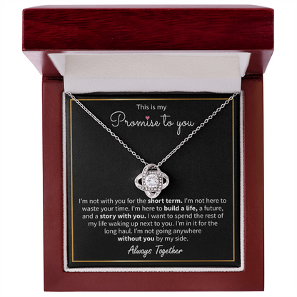 promise pendant necklace with a message