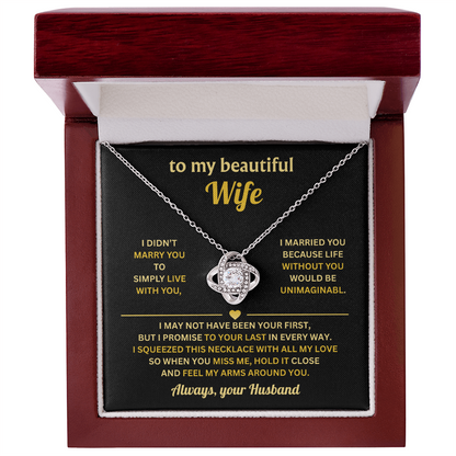 Love Knot Necklace With Message Card, Romantic Jewelry For Her