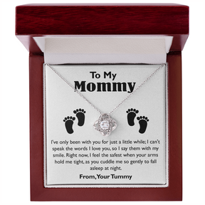 To My Mom necklace, To My Mommy Love Knot Necklace – Heartfelt First Mom Gift from Baby