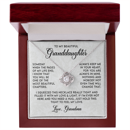 To My Granddaughter Necklace, Love Knot Necklace for Her