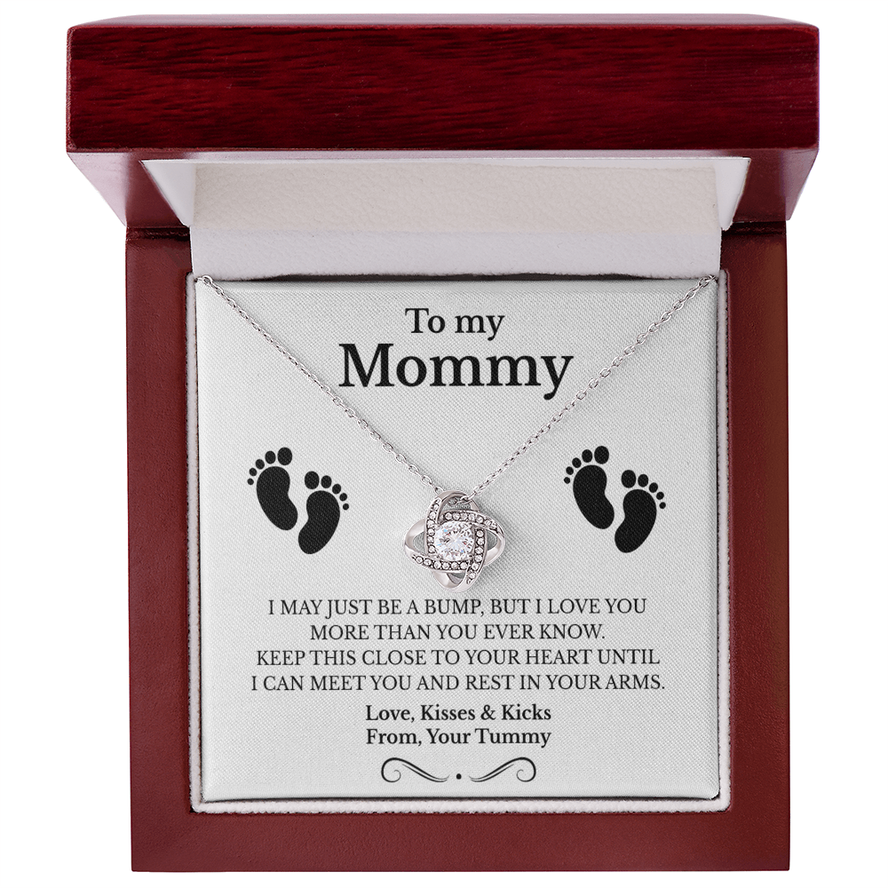 New Mom necklace, love knot necklace