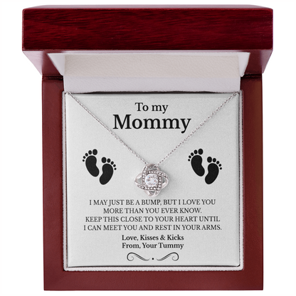 New Mom necklace, love knot necklace