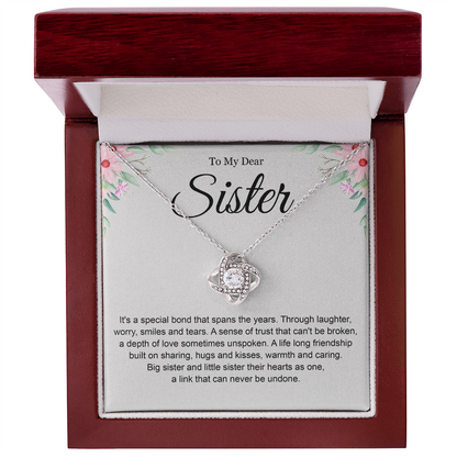 Birthday Gift for Sister, Love Knot Necklace for Her