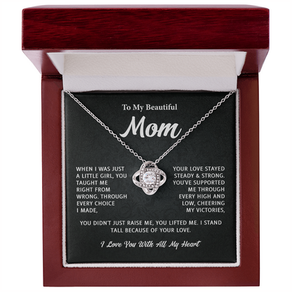 To My Mom Love Knot Necklace – Best Gifts for My Mom, Mom Necklace Gifts, Mother's Day Gift