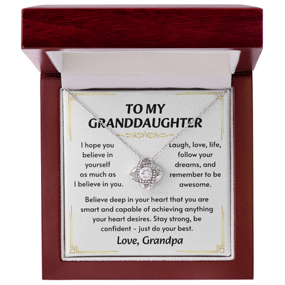 To My Granddaughter Necklace, Simple, stunning, and purely her