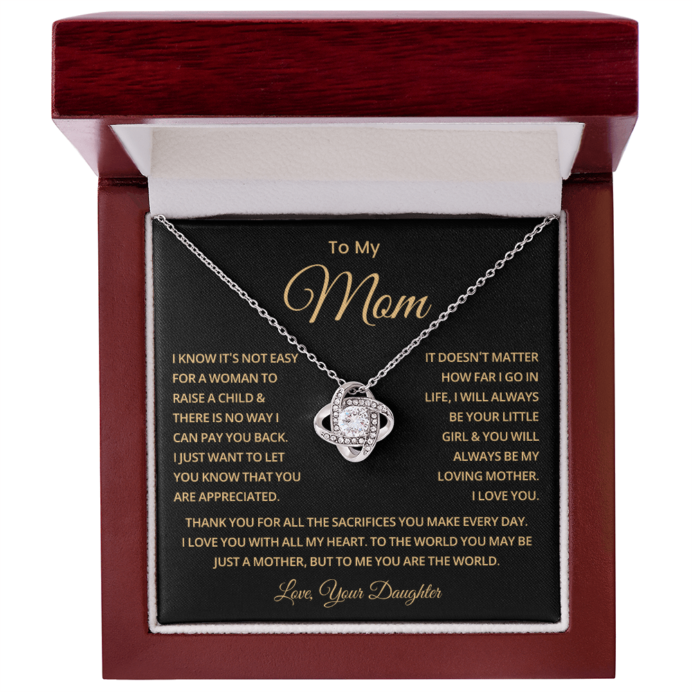 To My Mom Necklace With Message Card, Mothers Day Gift From Son, Daughter
