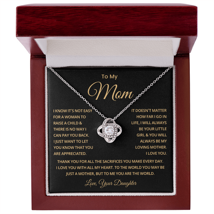 To My Mom Necklace With Message Card, Mothers Day Gift From Son, Daughter