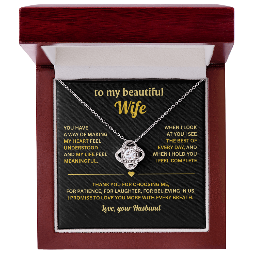 Love Knot Necklace For Wife, Birthday Gifts For Wife