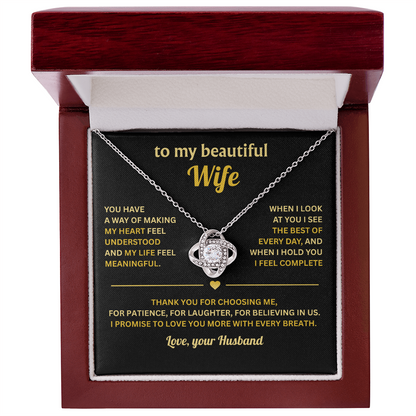 Love Knot Necklace For Wife, Birthday Gifts For Wife