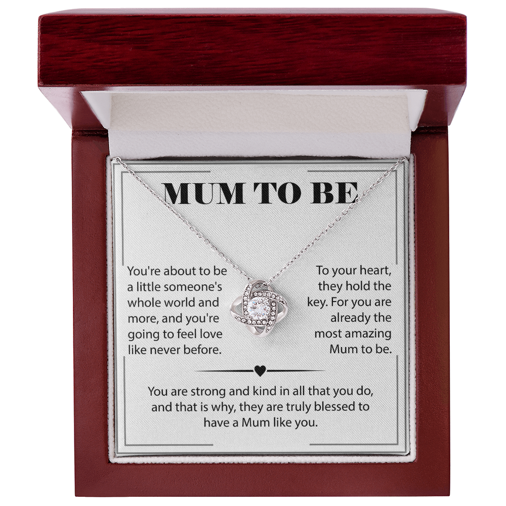 Mum to Be Love Knot Necklace – Perfect New Mom Gift from Baby, New Mom