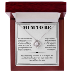 Mum to Be Love Knot Necklace – Perfect New Mom Gift from Baby, New Mom