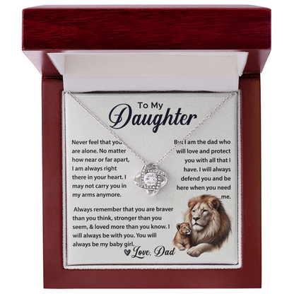 Gifts for Daughter, Jewellery gifts for Daughter, To My Daughter Necklace Gifts- Love Knot Necklace for Daughter