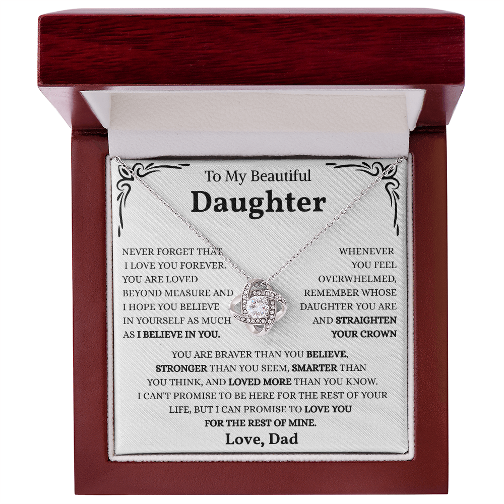 To My Badass Daughter | You Are Unstoppable | Love Knot Necklace