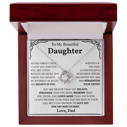 To My Badass Daughter | You Are Unstoppable | Love Knot Necklace