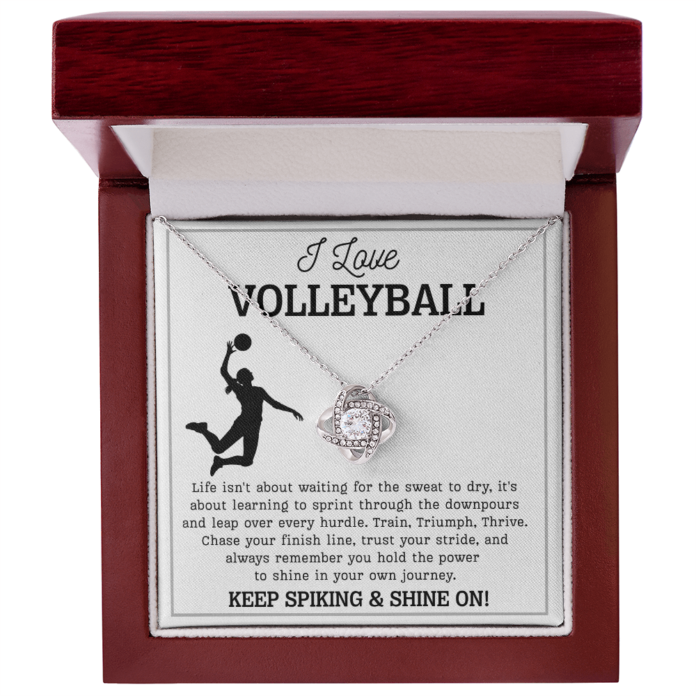 Volleyball Girl Necklace Birthday Gift for Teen with Message & LED Box