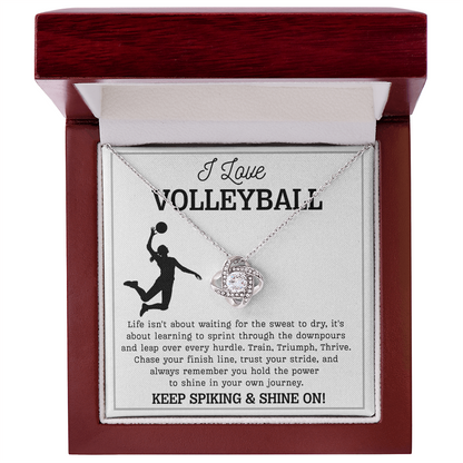 Volleyball Girl Necklace Birthday Gift for Teen with Message & LED Box