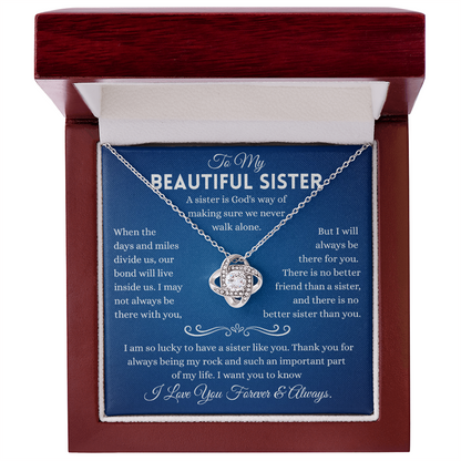 Sister Necklace Gifts From Sister In Law, Sterling Silver Necklace With Message Card