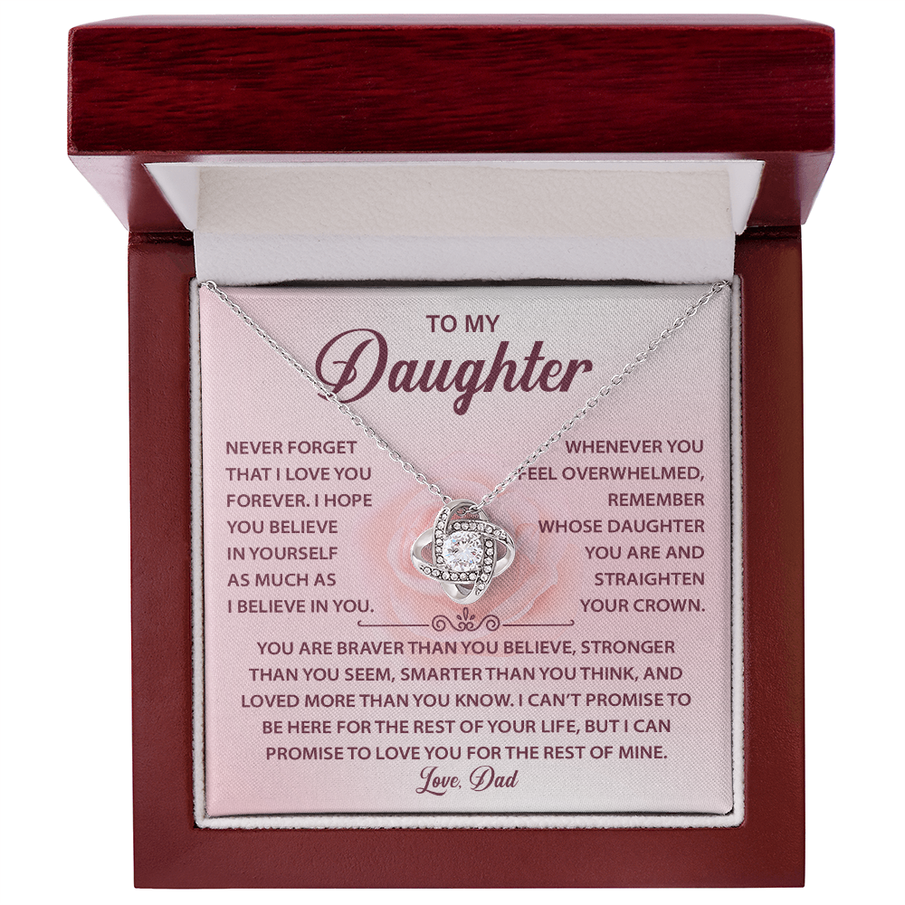 To My Daughter Necklace, Love Knot Necklace for Daughter