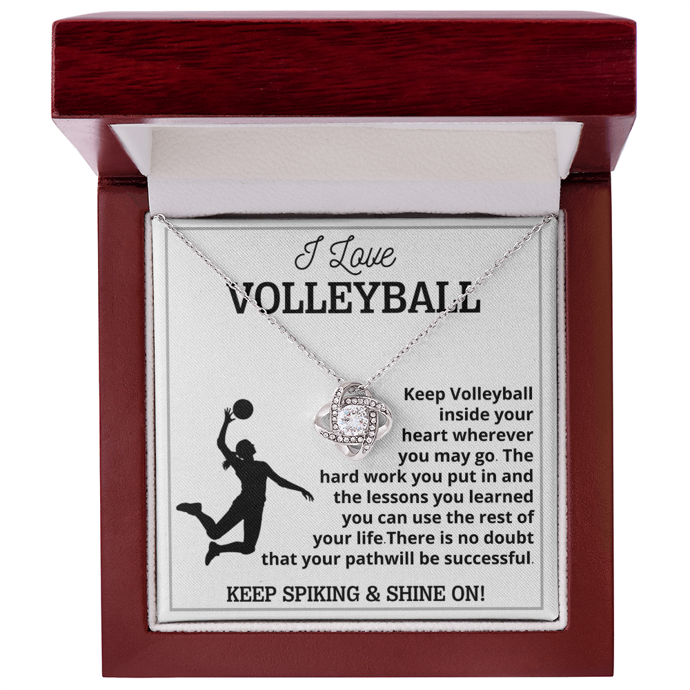 Volleyball Girl Necklace , Christmas Gift for girl with Message & LED Box