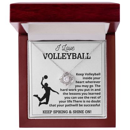 Volleyball Girl Necklace , Christmas Gift for girl with Message & LED Box