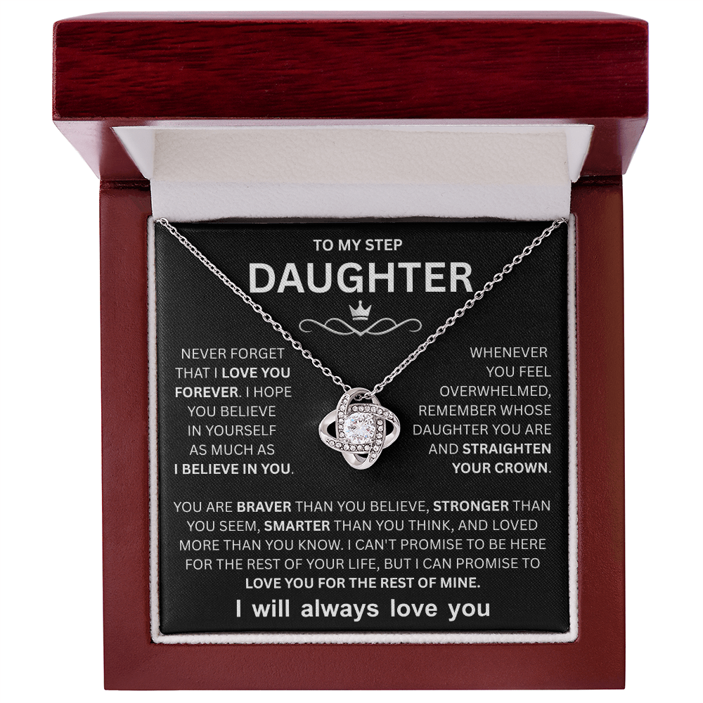 Step Daughter Necklace, Love Knot Necklace for Her