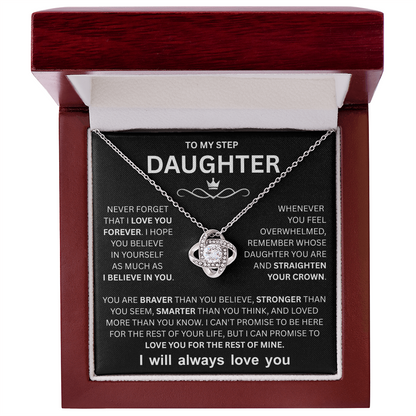 Step Daughter Necklace, Love Knot Necklace for Her