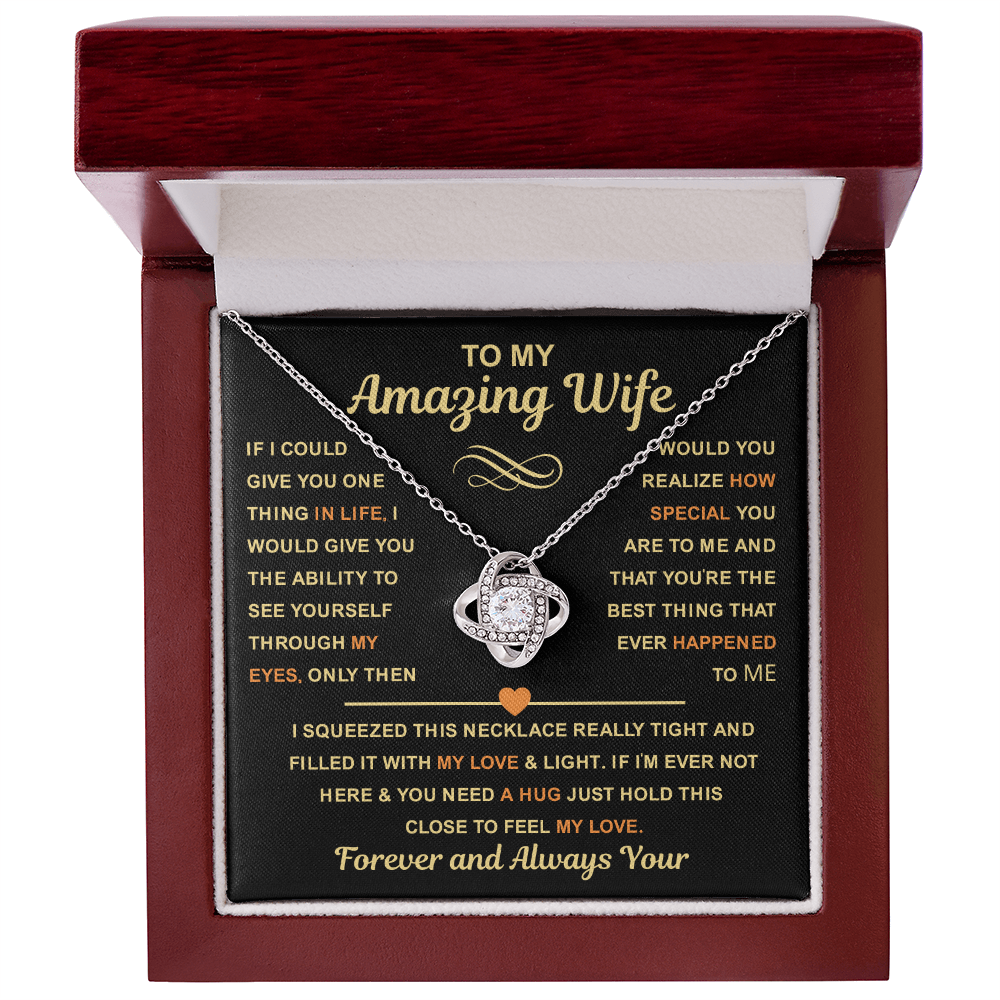 Wife Necklace from Husband, When Your wife  Puts It On, Her Heart Shines Through