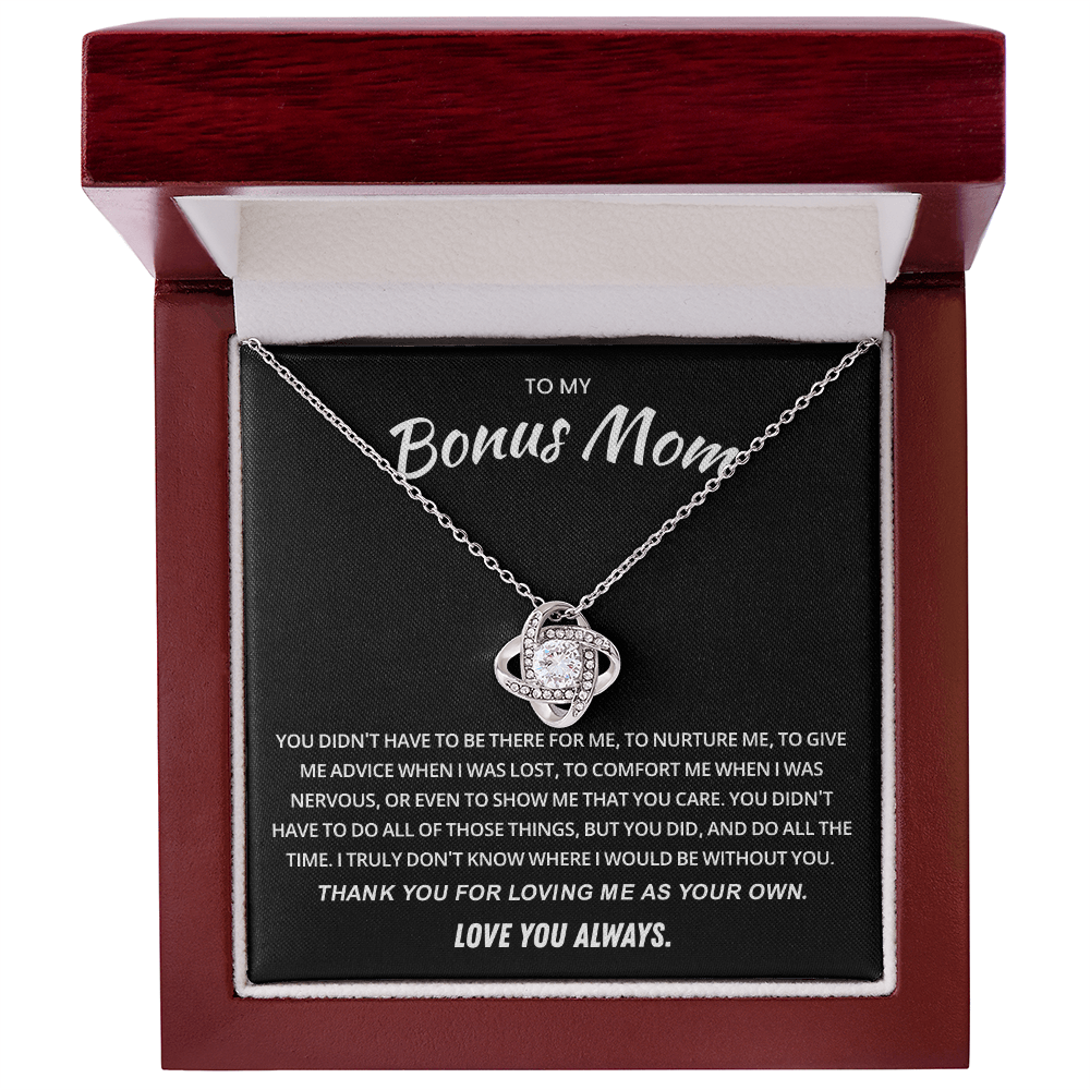 To My Bonus Mom Necklace, Stepmom Birthday Gifts With a Message Card