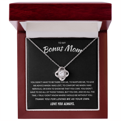 To My Bonus Mom Necklace, Stepmom Birthday Gifts With a Message Card