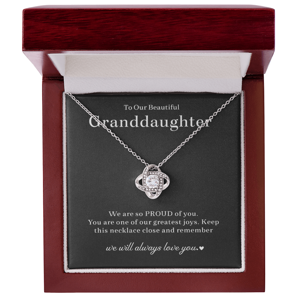 Granddaughter Necklace Gifts, Love Knot Necklace