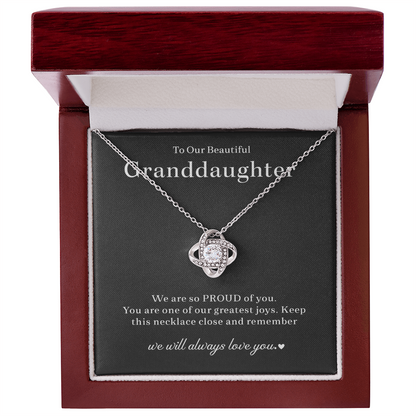 Granddaughter Necklace Gifts, Love Knot Necklace