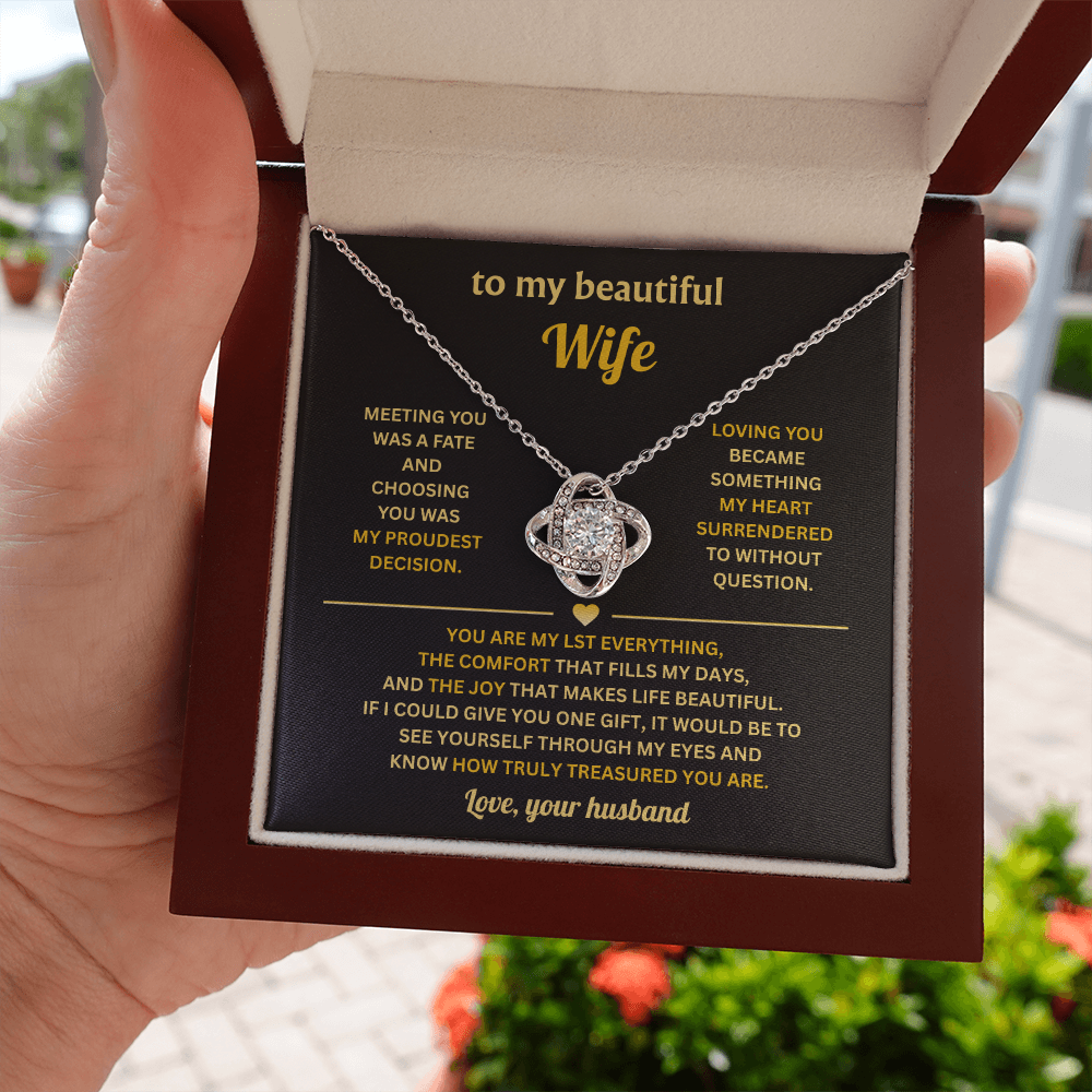 Love Knot Necklace, Birthday Gifts for Wife from husband
