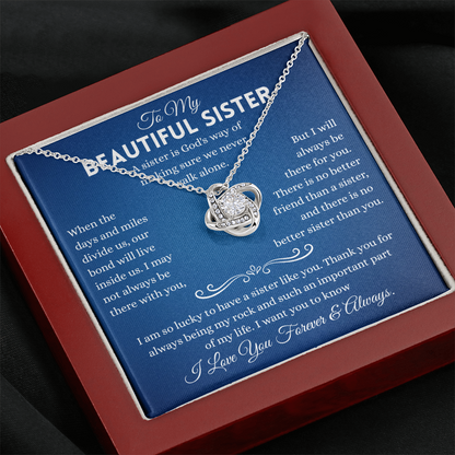 Sister Necklace Gifts From Sister In Law, Sterling Silver Necklace With Message Card