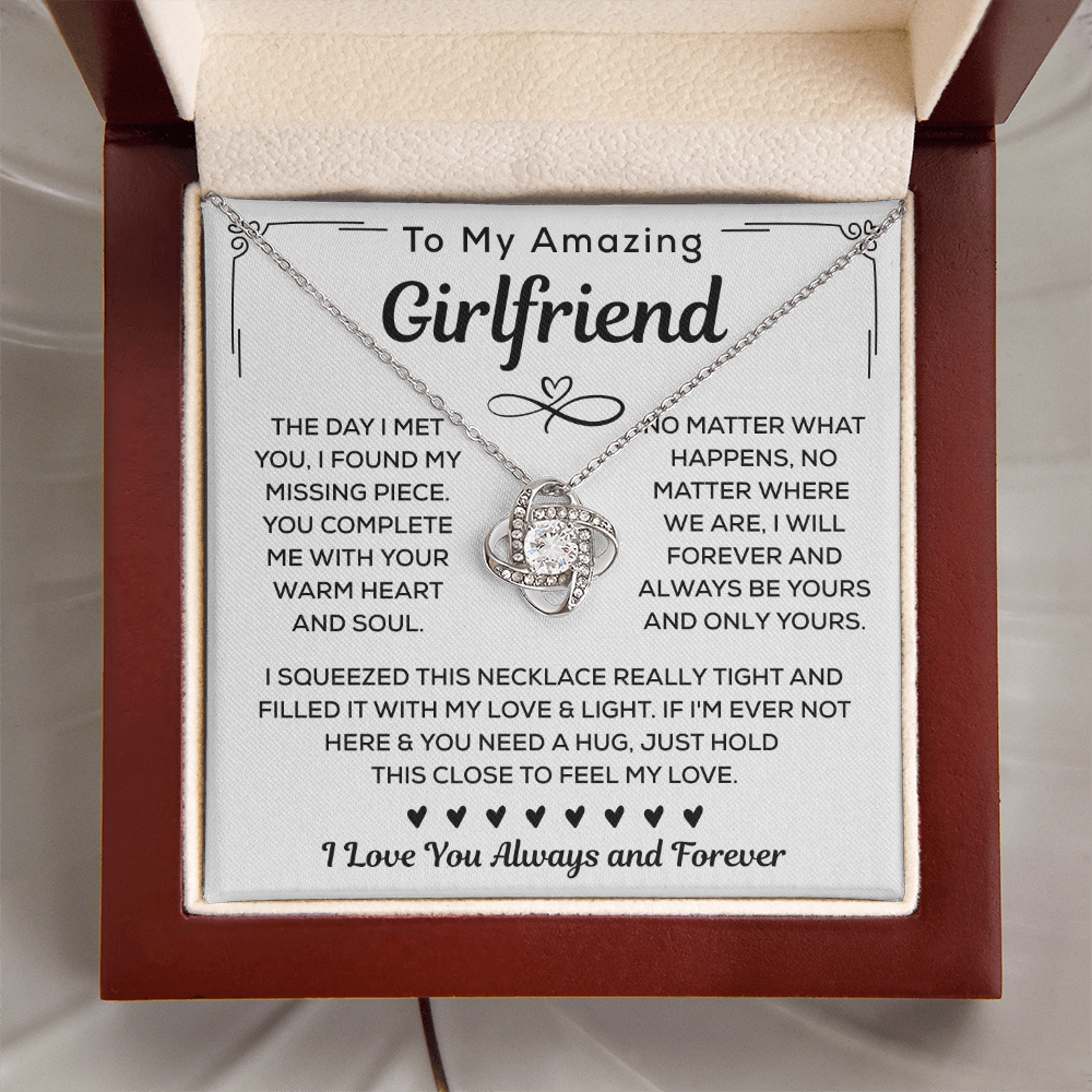 Girlfriend Necklace Gift From Boyfriend, Love Knot Necklace
