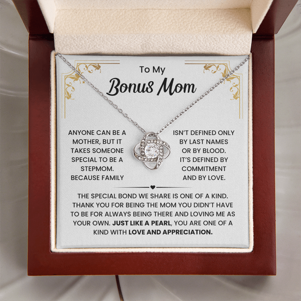 To My Bonus Mom Necklace From Stepson or Stepdaughter - Mother's Day Jewelry
