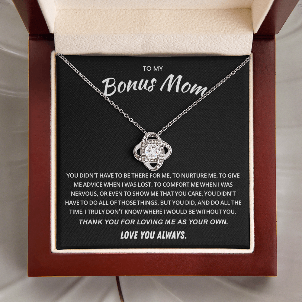 To My Bonus Mom Necklace, Stepmom Birthday Gifts With a Message Card