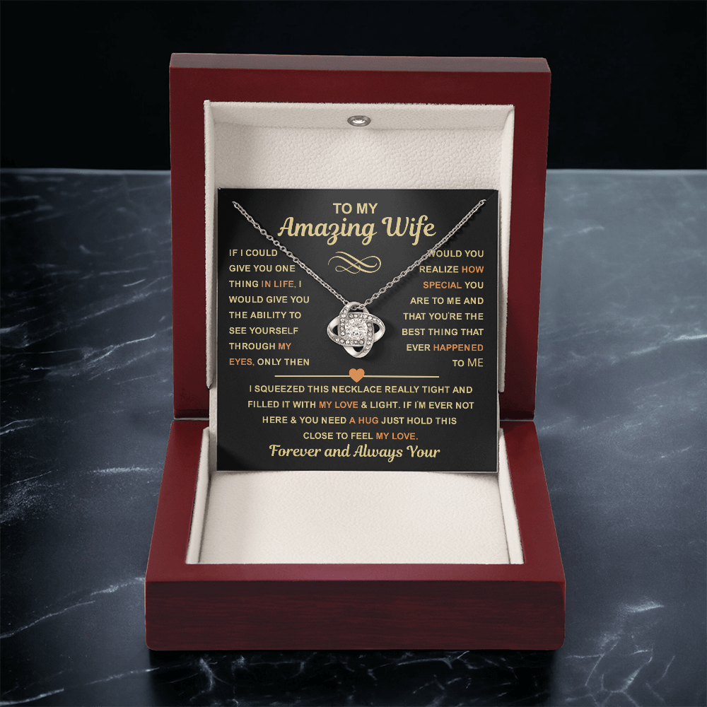 Wife Necklace from Husband, When Your wife  Puts It On, Her Heart Shines Through