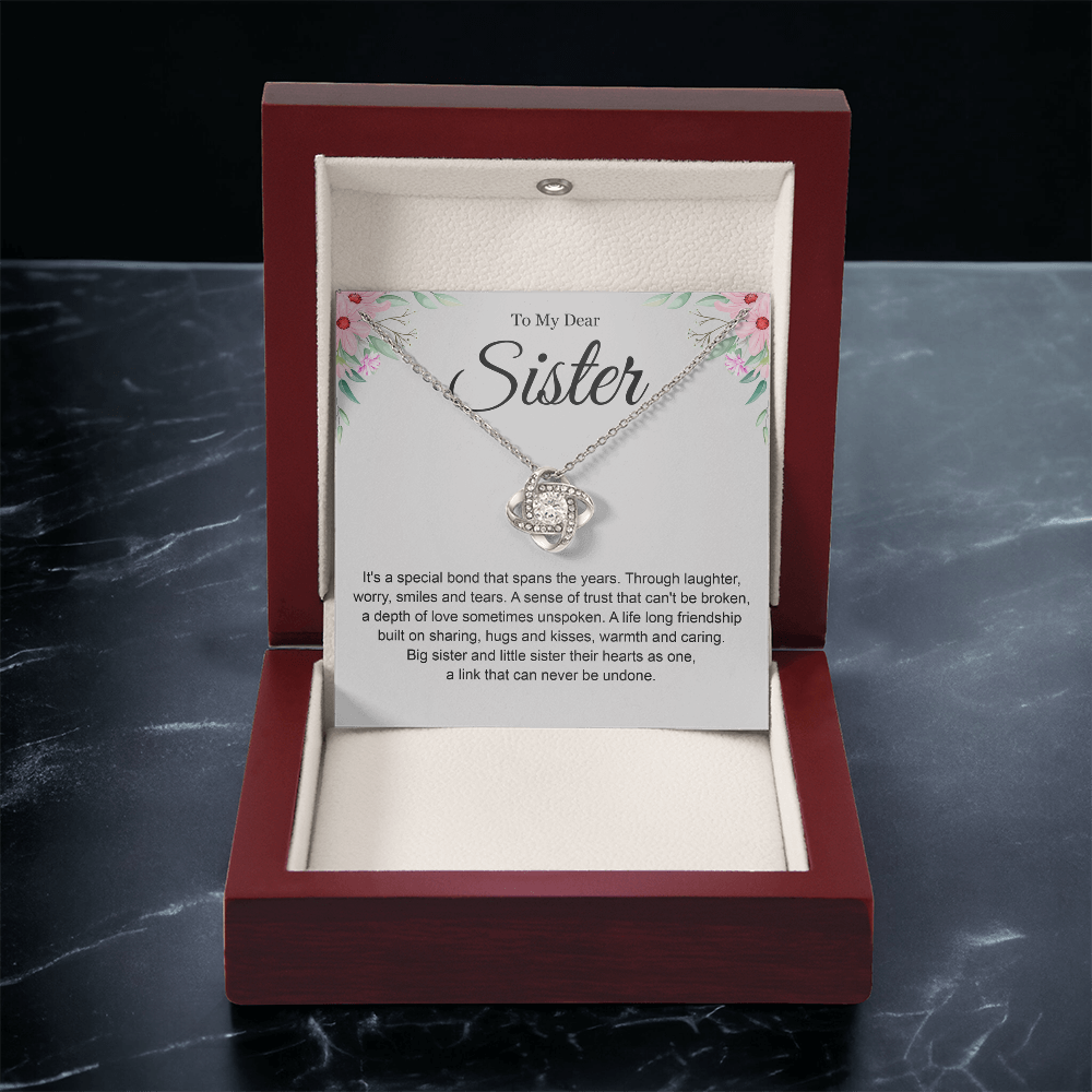 Birthday Gift for Sister, Love Knot Necklace for Her